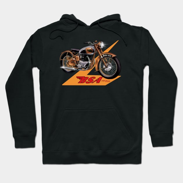 The BSA Golden Flash Motorcycle by MotorManiac Hoodie by MotorManiac